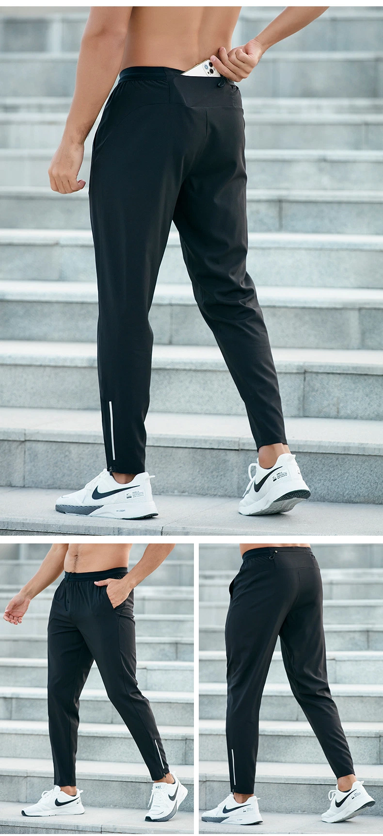 Mens Track Pants Quick Drying Jogger Sweatpants Workout Bodybuilding Trousers