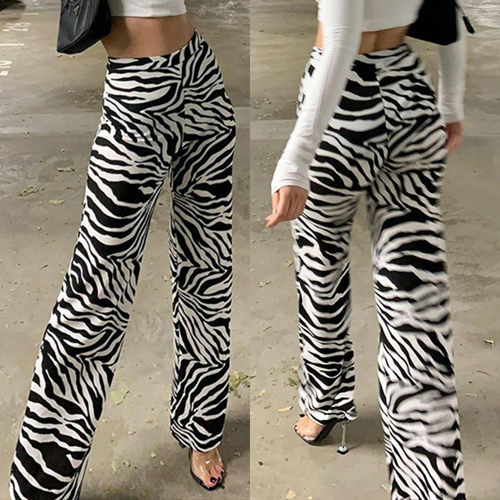Summer New Style Zebra Print Wide Leg Pants Womens Clothing Manufacturers